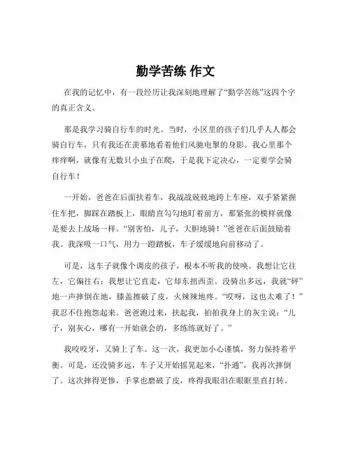 勤学苦练 作文