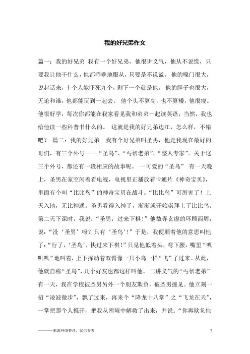我的好兄弟作文