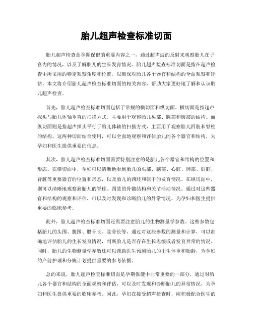 胎儿超声检查标准切面