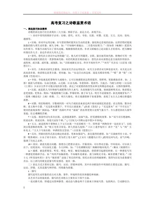 诗歌鉴赏之表达技巧知识清单