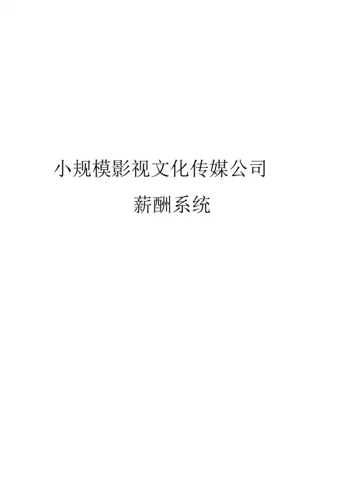 小规模文化传媒公司薪酬管理制度