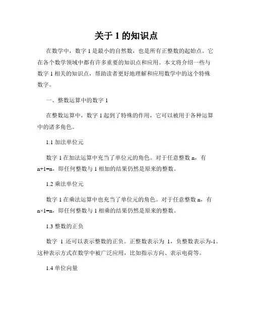 关于1的知识点