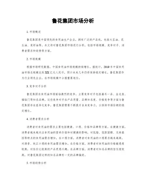 鲁花集团市场分析