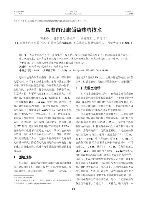 乌海市设施葡萄栽培技术