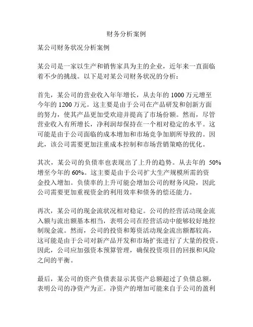 财务分析案例