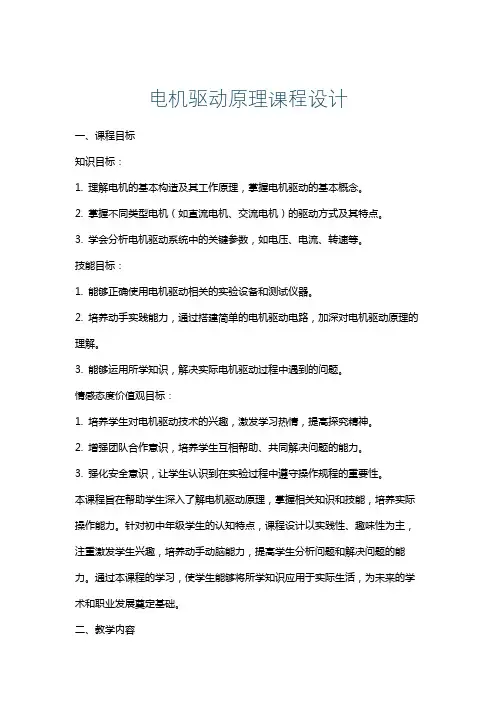 电机驱动原理课程设计