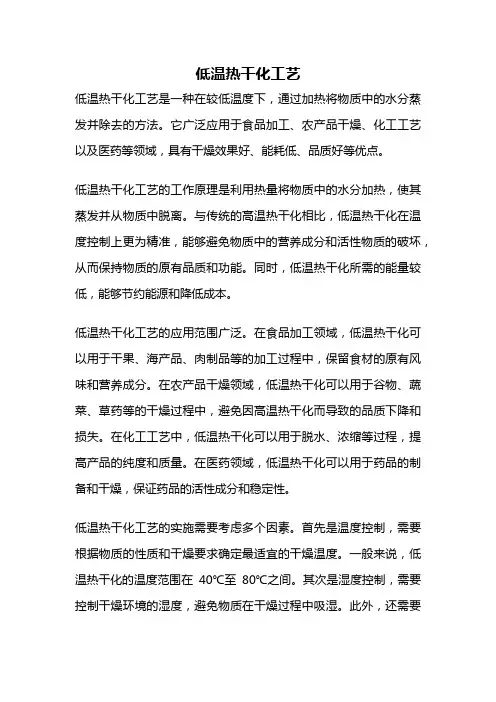 低温热干化工艺