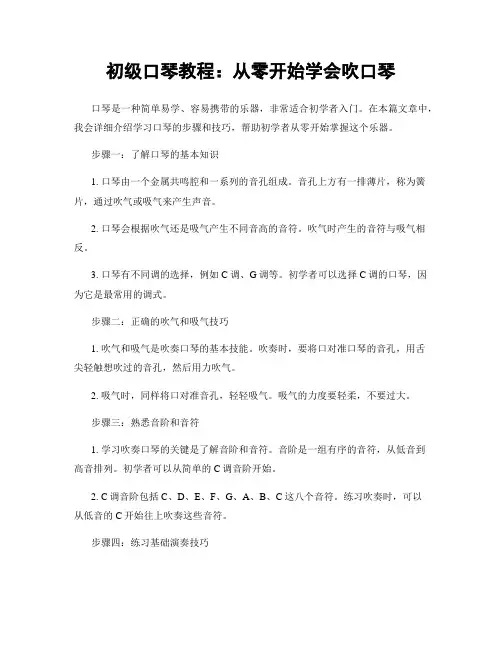 初级口琴教程：从零开始学会吹口琴