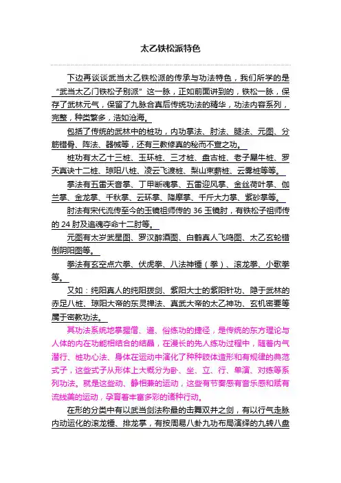 太乙铁松派特色