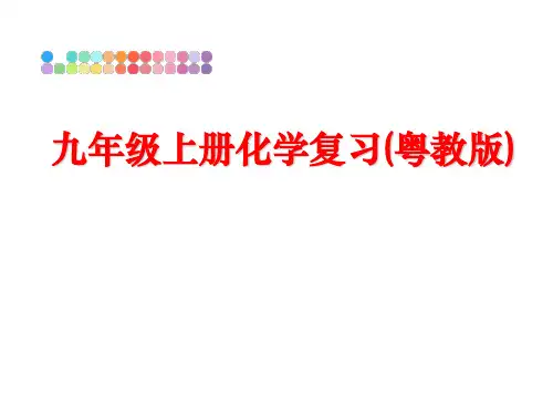 最新九年级上册化学复习(粤教版)