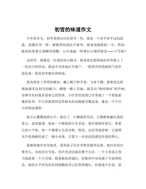 初雪的味道作文