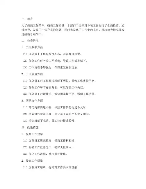 检查改进总结范文