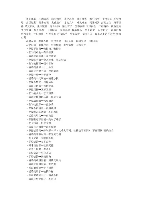 关于三国演义的成语和歇后语