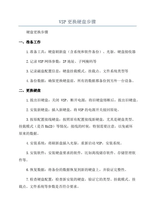 VSP更换硬盘步骤