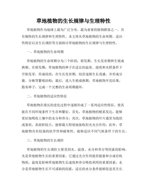 草地植物的生长规律与生理特性