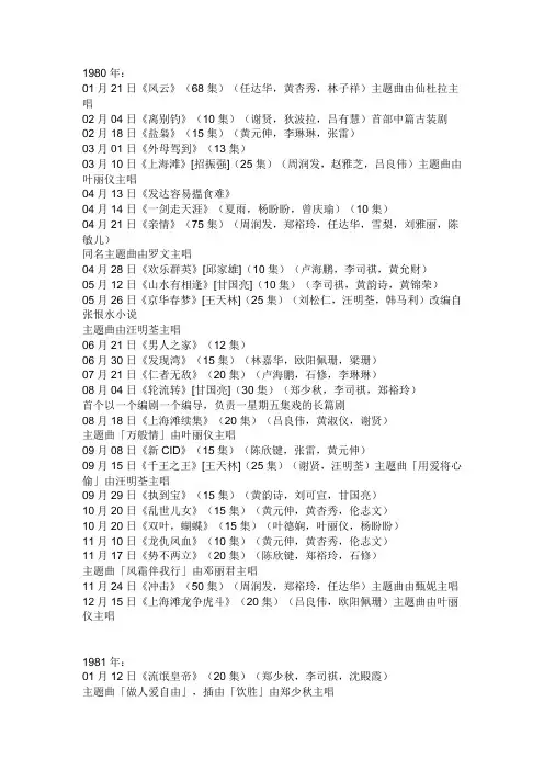 经典香港电视剧