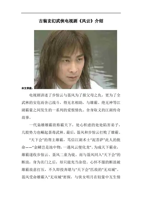 古装玄幻武侠电视剧《风云》介绍