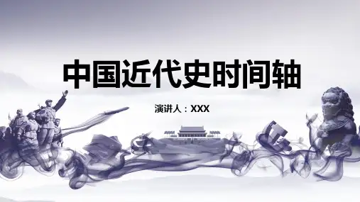 中国风中国近代史时间轴讲解图文PPT课件模板