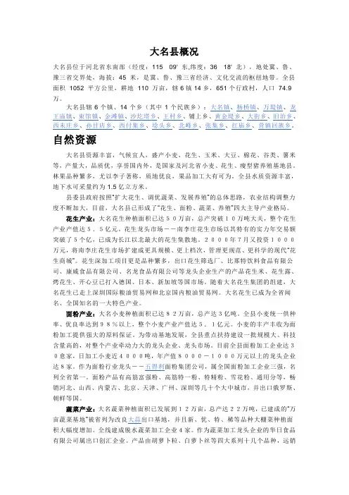 大名县概况