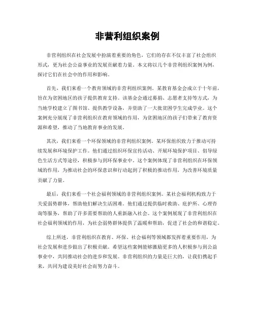 非营利组织案例