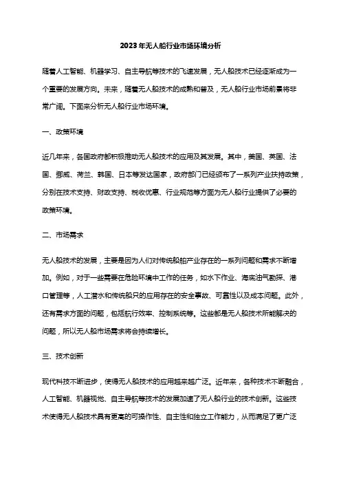 2023年无人船行业市场环境分析