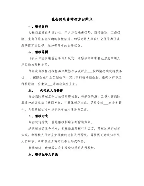 社会保险费稽核方案范本（二篇）