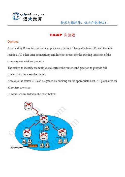 ccna考试实验题_Lab