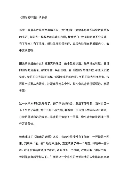 阳光的味道读后感