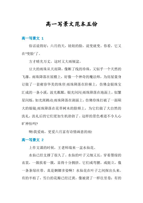 高一写景文范本五份