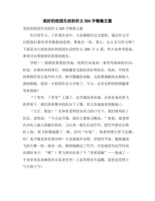 美好的校园生活的作文500字锦集五篇