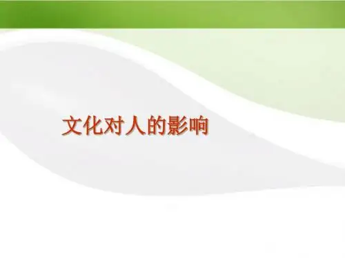 高中政治文化对人的影响人教版必修3