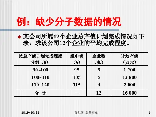 统计学例题-集中趋势指标分析