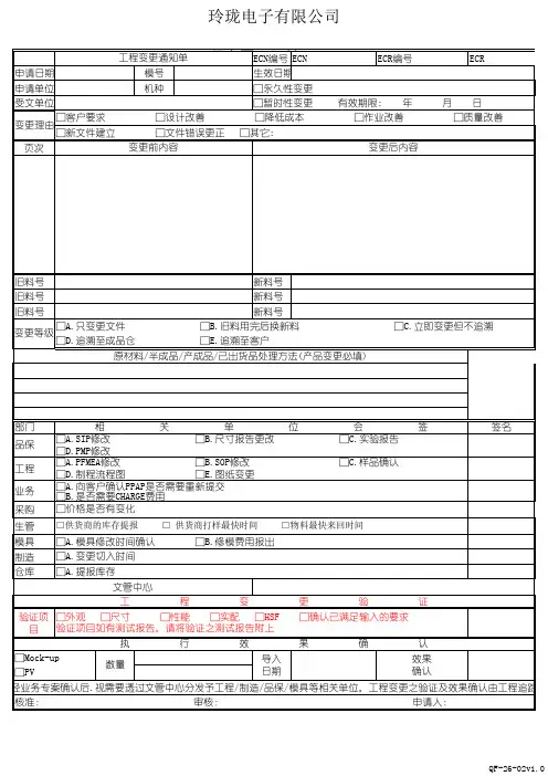 工程变更通知单〔ECN〕
