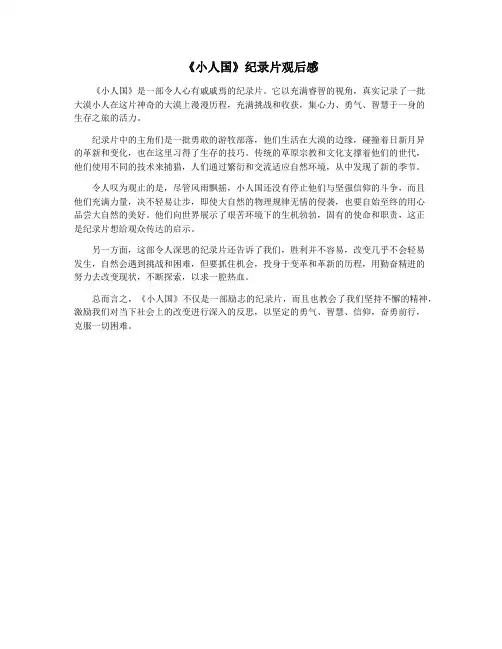 《小人国》纪录片观后感