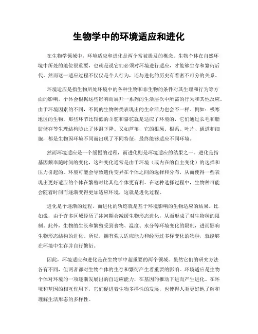 生物学中的环境适应和进化