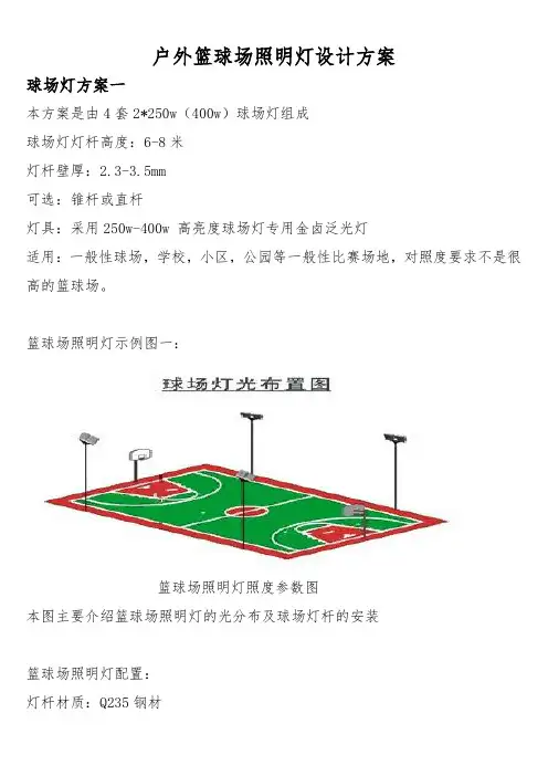 室外篮球场照明灯光