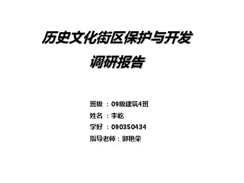 历史文化街区调研报告