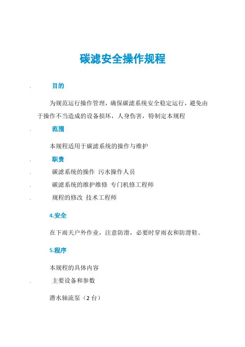 碳滤安全操作规程