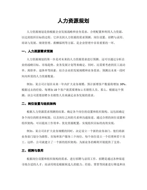 人力资源规划