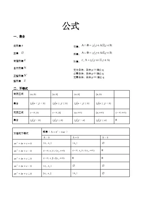 中职职高数学知识点总结