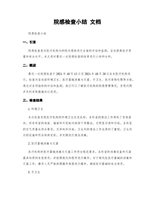 院感检查小结 文档