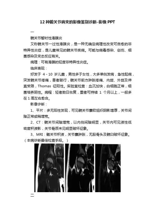 12种髋关节病变的影像鉴别诊断–影像PPT