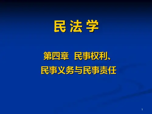 第四章 民事权利民事义务与民事责任PPT课件