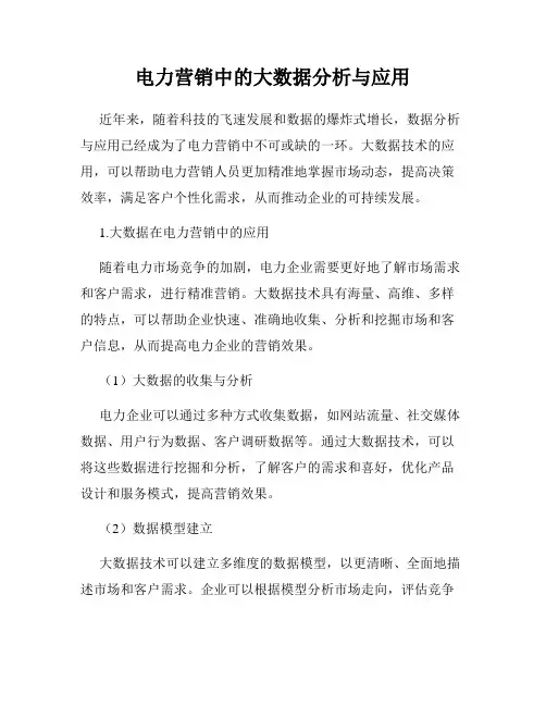 电力营销中的大数据分析与应用
