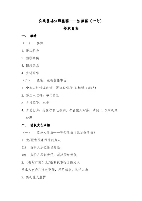 公共基础知识整理——法律篇(十七)