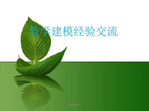 数学建模经验交流学习演示-精选