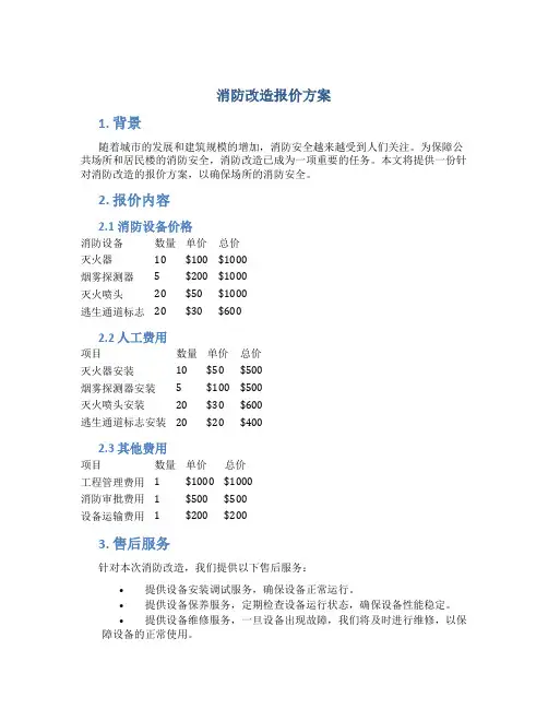 消防改造报价方案