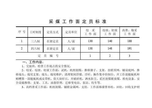 淮北矿业集团劳动定员汇编