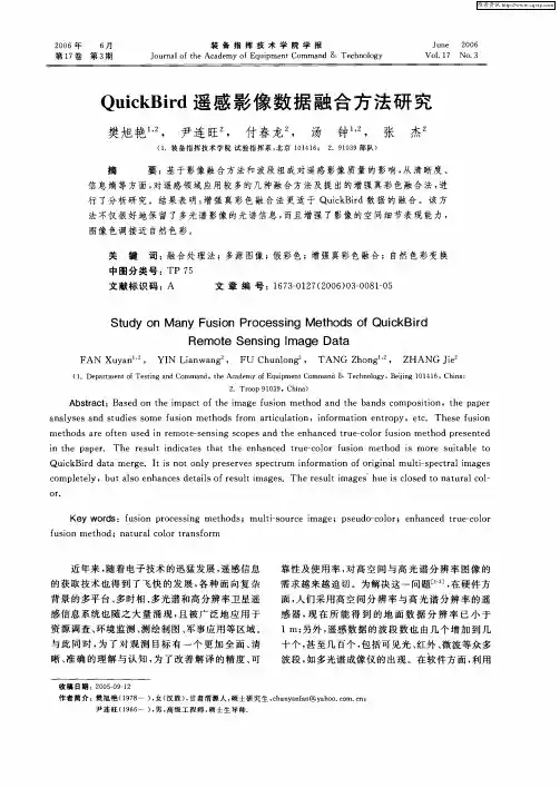 QuickBird遥感影像数据融合方法研究