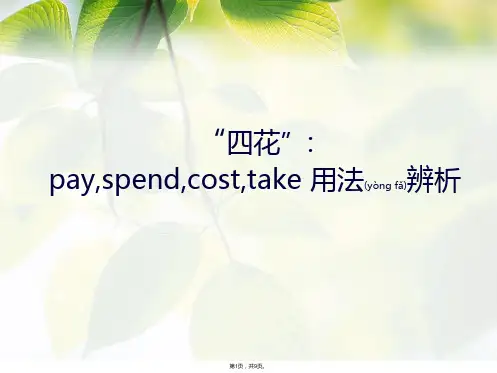 pay-spend-cost-take-用法辨析(共9张)